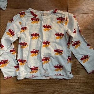 Disney Cars Long Sleeve Kids Tee - White and Red